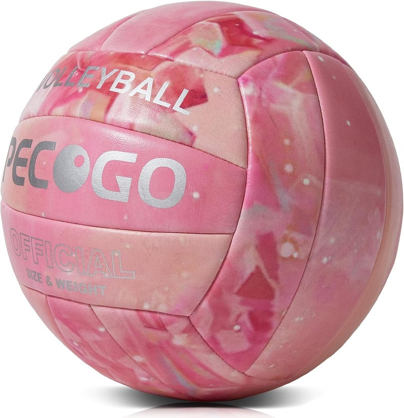 PECOGO Volleyball Size 5 PU Leather Soft Indoor Outdoor Volleyballs Sports Training Game Play Ball for Beginner, Teenager, Adult, 8.2 - Image 3